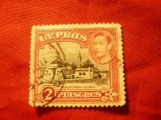 Timbru Cipru 1938 Vedere si George VI 2 piastri stampilat foto