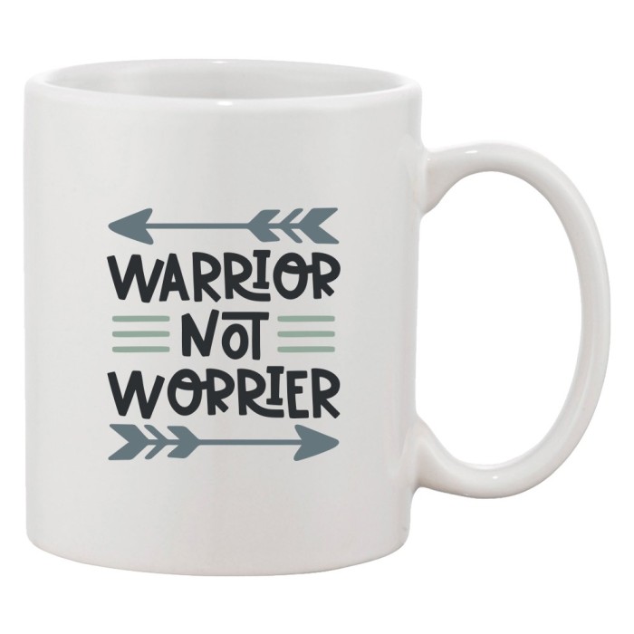 Cana alba personalizata &#039;Warrior not worrier&#039;, INOVATIX&reg;. 330ml