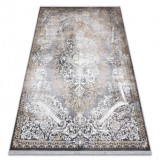 Covor LUCE 91 modern ornament vintage - structural gri / muştar, 173x270 cm, Dreptunghi, Poliester