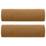 Cumpara ieftin Perne decorative, 2 buc., maro, &Oslash;15x50 cm, catifea