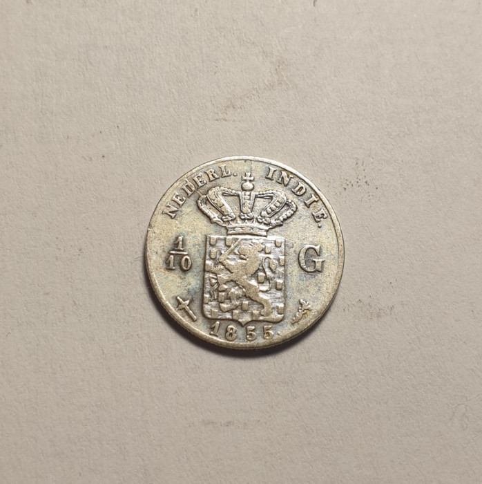 India Olandeza 1/10 Gulden 1855