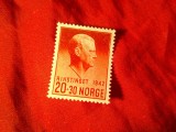 Timbru Norvegia 1942 - Personalitati , val. 20+30 , fara guma