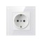 Priza Techstar&reg; Crystal TS1, Sticla Securizata, Simpla, Culoare Alb Frost, 16A