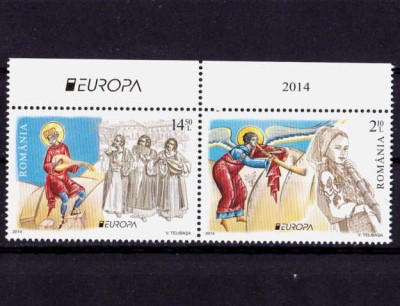 RO 2014 LP 2021a &amp;quot;Europa 2014 - Instrumente muzicale&amp;quot; serie cu punte tip II, MNH foto