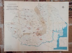 HARTA ROMANIA MARE, SURSELE DE ENERGIE , 1930 * FORMAT 82 *64 CM