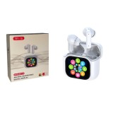 Casti wireless bluetooth HUOVA&reg; , cu ecran tactil color complet si și tehnologie BT V5.4, apeluri Bluetooth (BT) și anulare a zgomotului ENC , alb