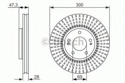 Disc frana HYUNDAI TUCSON (JM) (2004 - 2010) BOSCH 0 986 479 C51 foto