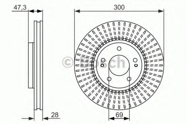 Disc frana HYUNDAI TUCSON (JM) (2004 - 2010) BOSCH 0 986 479 C51