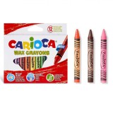 Set Creioane Cerate Carioca Maxi, 12 Bucăți, Multicolor, Lavabile