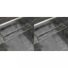 vidaXL Rigolă Duș Liniară 630x140mm Oțel Inoxidabil 2 buc, Scurgere 40L/min, Inălțime Ajustabilă 70-95mm