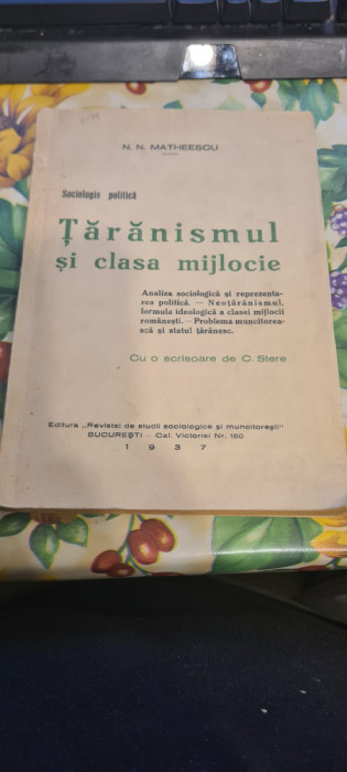 Matheescu , Taranismul si clasa mijlocie