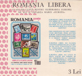 1966 Romania - EXIL EUROPA COLITA NEDANTELATA ,MNH., Istorie, Nestampilat