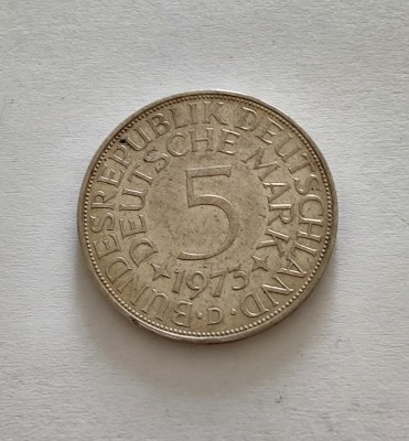 Germania - 5 Mark 1973 D - Argint foto