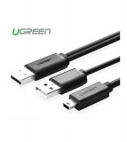USB 2.0 A male &times;2 to Mini 5pin Male Cable-Lungime 1 Metru, Ugreen