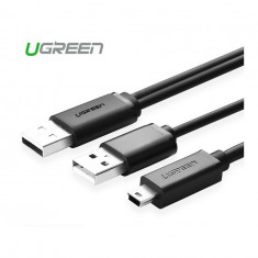 USB 2.0 A male ×2 to Mini 5pin Male Cable-Lungime 1 Metru