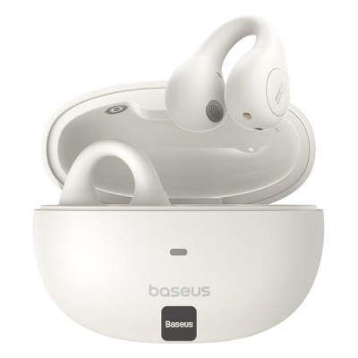 CASTI Baseus AirGo AS01 Open-Ear TWS, pt smartphone, wireless, bluetooth 5.3, microfon pe casca, 25 ore durata baterie, alb &amp;quot;A00069101223-00&amp;quot; (timbru foto