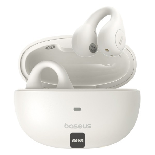 CASTI Baseus AirGo AS01 Open-Ear TWS, pt smartphone, wireless, bluetooth 5.3, microfon pe casca, 25 ore durata baterie, alb &quot;A00069101223-00&quot; (timbru