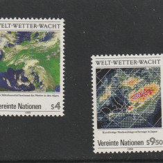 Natiunile Unite Vienna 1989-Serviciul meteorologic,serie 2 val,dant,MNH,Mi.92-93