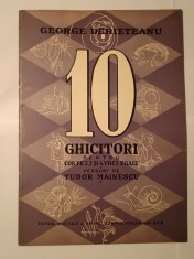 George Deriețeanu - 10 ghicitori pentru cor pe 2, 3 și 4 voci egale (versuri de Tudor Măinescu; 1959; il. de I. Druga)