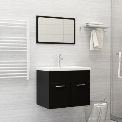 Gossi set mobilier de baie, 2 piese, negru, pal foto