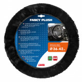 Husa volan din blana sintetica Fancy Plush - &Oslash; 36/42cm - Negru Garage AutoRide