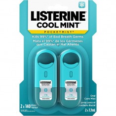Set Spray Bucal, Listerine, Pocket Mist, impotriva Halitozei si Respiratiei Urat Mirositoare, 280 Pu