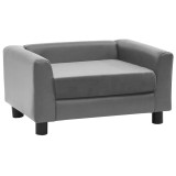 Cumpara ieftin Canapea pentru caini, gri, 60x43x30 cm, plus &amp; piele ecologica