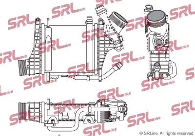 Intercooler Mercedes Clasa C, Clasa CLS, Clasa E, motor: 1.5 T, 2.0 T, intercooler - racire apa, 207x197x64, SRLine, Aluminiu/ Plastic brazat, foto