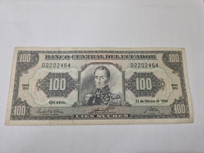 bancnota ecuador 100 s 1994 (wh) foto