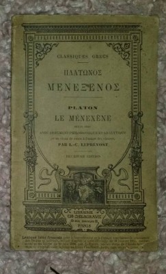 Le M&amp;eacute;nex&amp;egrave;ne Menexenos, text grec comentat in fr. / Platon 1898 foto