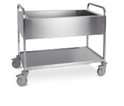 Carucior debarasare din inox, Metalcarrelli, pentru tavi 3x GN1/1 foto