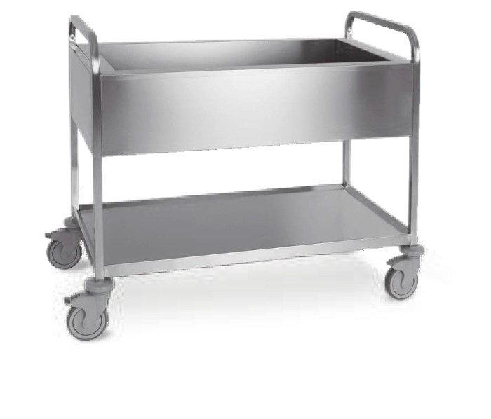Carucior debarasare din inox, Metalcarrelli, pentru tavi 3x GN1/1