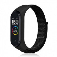 Curea Tech-Protect compatibil Xiaomi Mi Band 3/4, Negru, Textil foto