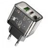 Incarcator Retea HOCO N34, 20W, 3A, 1 x USB-A - 1 x USB-C, Transparent