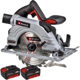 Einhell TE-CS 18/190 Li BL SE PXC + Twinpack - Fierastrau circular 190x20 mm + Set 2 acumulatori Li-Ion 18 V 4 Ah
