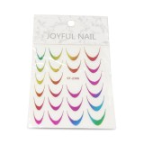 Set de 4 unități: Autocolante cu design slider French ombre ST-2306 curcubeu