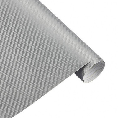 Rola Folie Carbon 3D Argintiu, 30x1.27m foto
