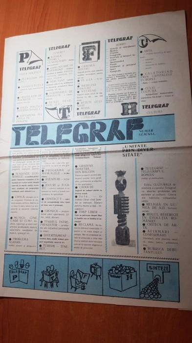 ziarulul telegraf - numar semnal - prima aparitie a ziarului