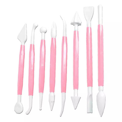 Set 8 spatule pentru decorarea prajiturilor, Gonga&amp;reg; Roz foto