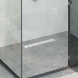 vidaXL Drenaj de duș 362 Grade cu Design pe Linie Argintiu 50 cm 42015979