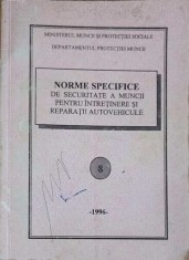 NORME SPECIFICE DE SECURITATE A MUNCII PENTRU INTRETINERE SI REPARATII AUTOVEHICULE-MINISTERUL MUNCII SI PR-253387 foto