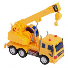 Camion interactiv de jucarie, model cu macara, galben, 28x9x19 cm foto