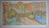 Redbourne A5 acuarela veche 1967, Peisaje, Realism