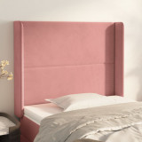 VidaXL Tăblie de pat cu aripioare, roz, 83x16x118/128 cm, catifea
