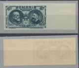 ROMANIA 1927 Cincantenarul Independentei eroare sau eseu 1 leu nedantelat MNH