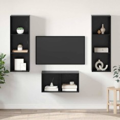 vidaXL Set comodă TV Stejar negru 37 x 37 x 107 cm Lemn compozit