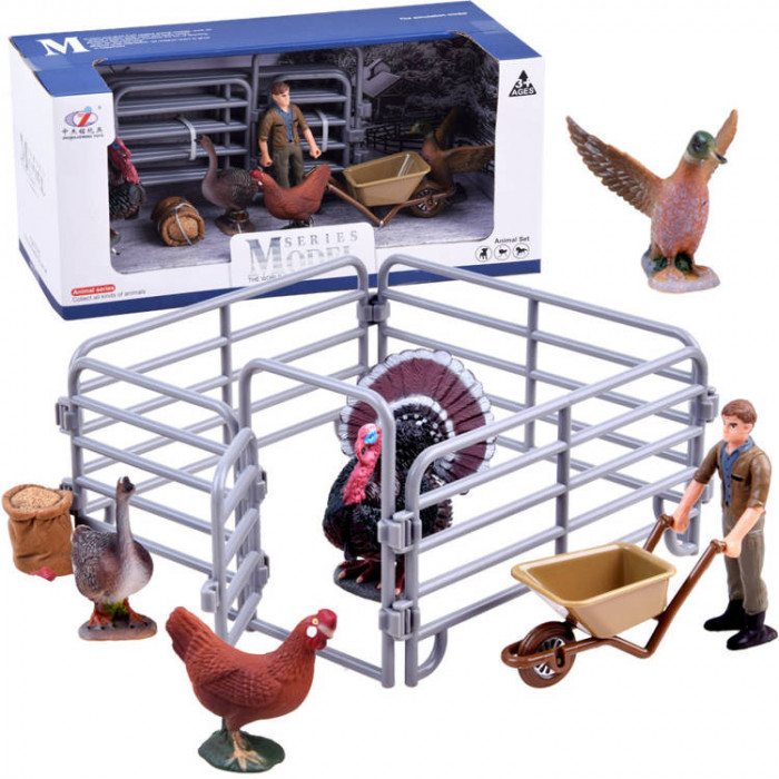 Set de figuri de animale curcan stilou cocoș ZA2989