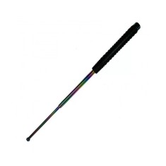 Baston telescopic din otel, fade, 66 cm, 3 sectiuni, husa, cutie, maner cauciuc