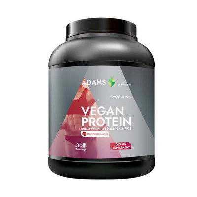 Vegan Protein Capsuni 908 grame Adams Vision foto