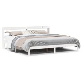 Cumpara ieftin Cadru de pat fara saltea, alb, 180x200 cm, lemn masiv pin